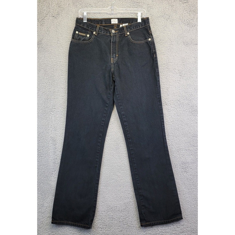 Calvin Klein Jeans Womens 8 Black Bootcut High Rise Denim Mom Stretchy